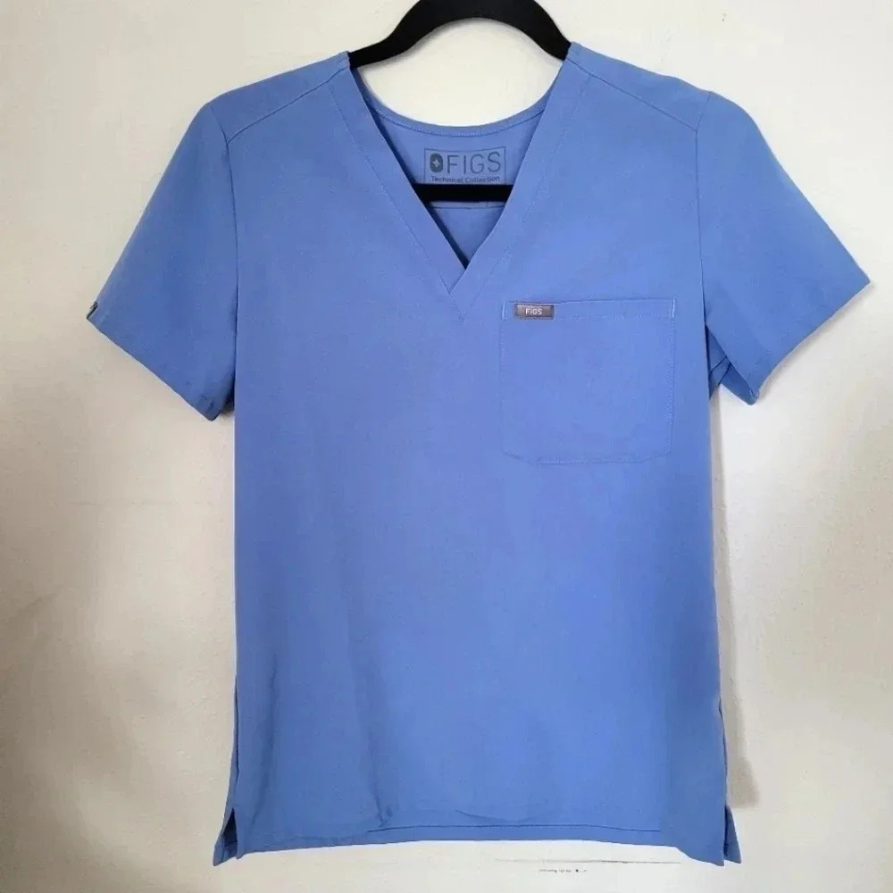 FIGS Technical collection blue scrub short sleeve top XXSmall